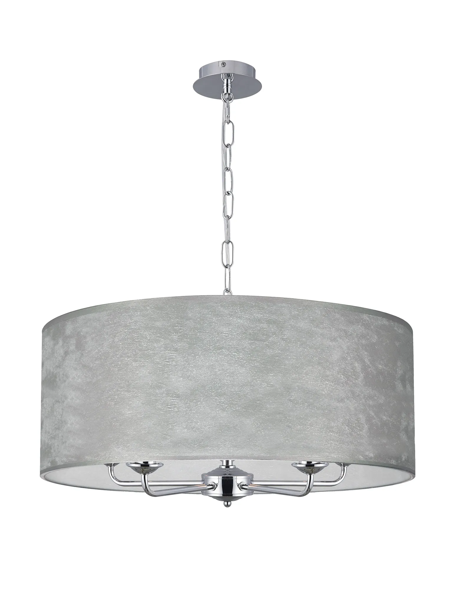 Banyan 60cm 5 Light Pendant Polished Chrome; Silver Leaf DK0659  Deco Banyan CH SL